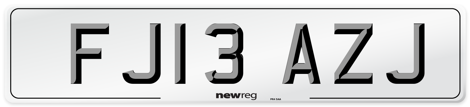 FJ13 AZJ Number Plate from New Reg